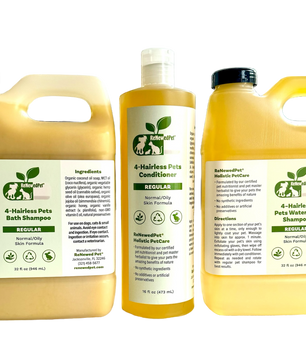 4-HAIRLESS PETS REGULAR SHAMPOO, WATERLESS SHAMPOO & CONDITIONER KIT