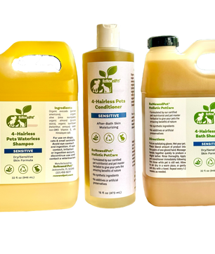 4-HAIRLESS PETS SENSITIVE SHAMPOO, WATERLESS & CONDITIONER KIT