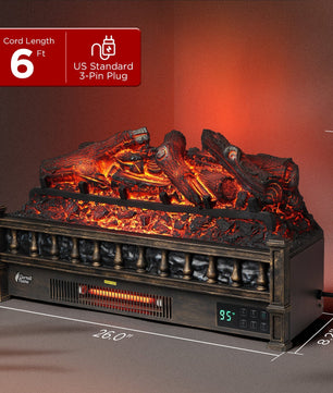 Eternal Flame EF26-LG Smart Electric Fireplace Logs, WiFi Enabled