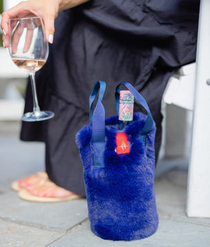 Faux Fur Wine Tote