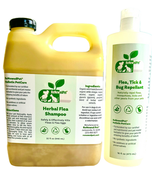 FLEA-X KIT: Flea Shampoo, Flea Tick Bug Repellent