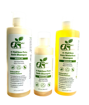 4-HAIRLESS PETS REGULAR SHAMPOO, WATERLESS SHAMPOO & CONDITIONER KIT