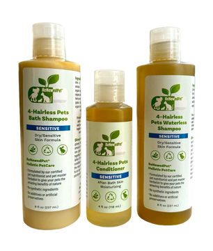 4-HAIRLESS PETS SENSITIVE SHAMPOO, WATERLESS & CONDITIONER KIT