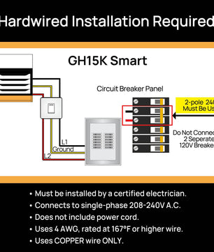 Neighborhood GH10K & GH15K Smart Garage Heater - WiFi Enable