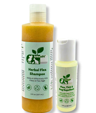 FLEA-X KIT: Flea Shampoo, Flea Tick Bug Repellent