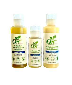 4-HAIRLESS PETS SENSITIVE SHAMPOO, WATERLESS & CONDITIONER KIT