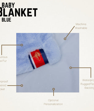 Dump Truck on Blue Baby Blanket