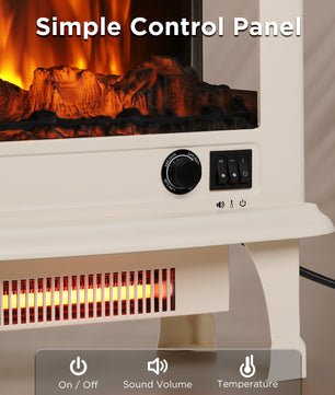Suburbs TS20-SD Electric Fireplace Stove Heater with Sound