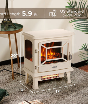 Suburbs TS20-SD Electric Fireplace Stove Heater with Sound