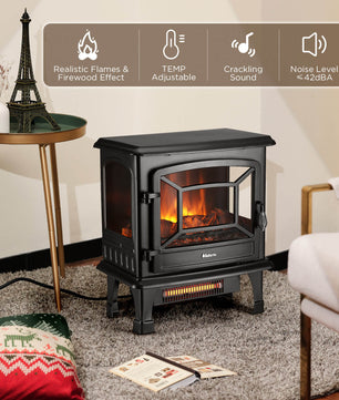 Suburbs TS20-SD Electric Fireplace Stove Heater with Sound