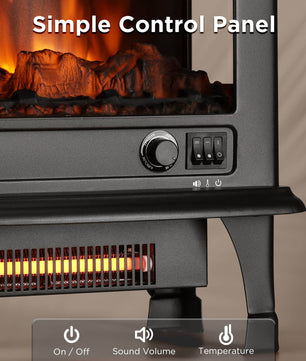 Suburbs TS20-SD Electric Fireplace Stove Heater with Sound