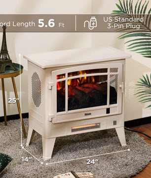 Suburbs TS25 Smart Electric Fireplace Stove Heater, WiFi Enabled