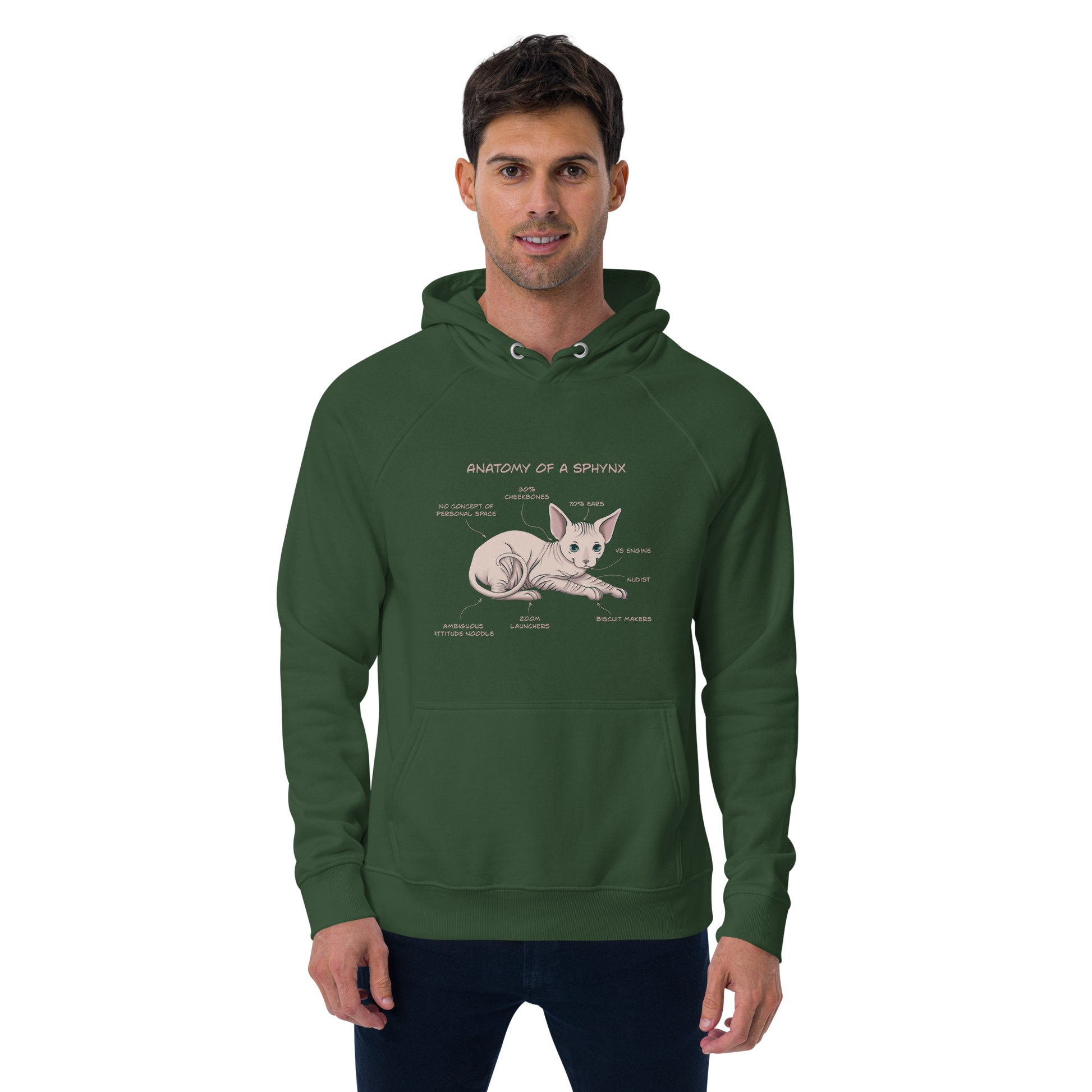 "ANATOMY OF A SPHYNX" UNISEX ECO HOODIE