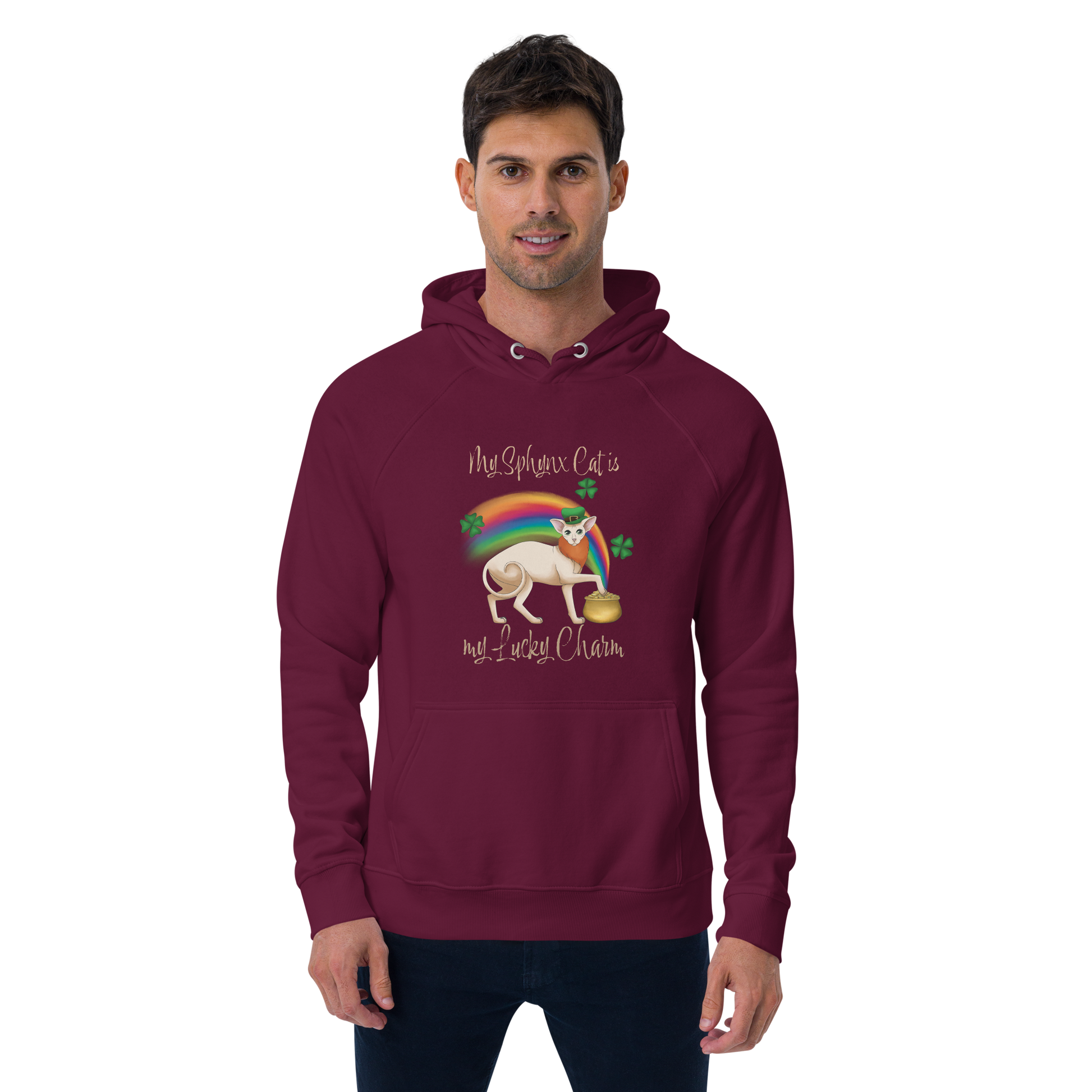 "MY SPHYNX IS MY LUCKY CHARM" UNISEX ECO HOODIE