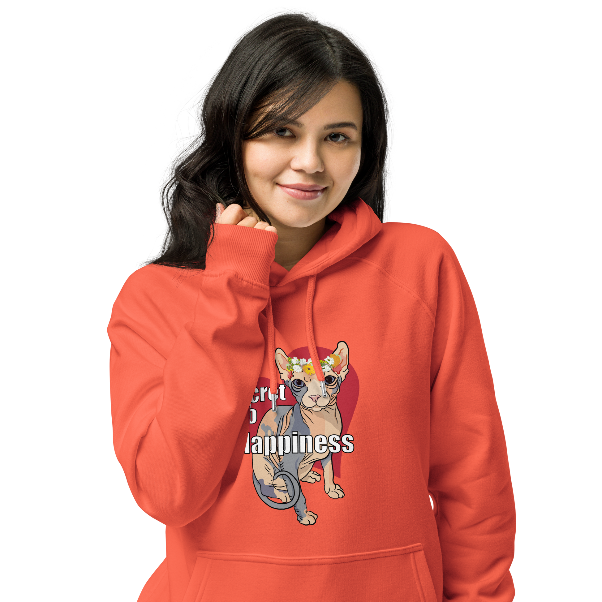 "MY SECRET TO HAPPINESS" ECO HOODIE