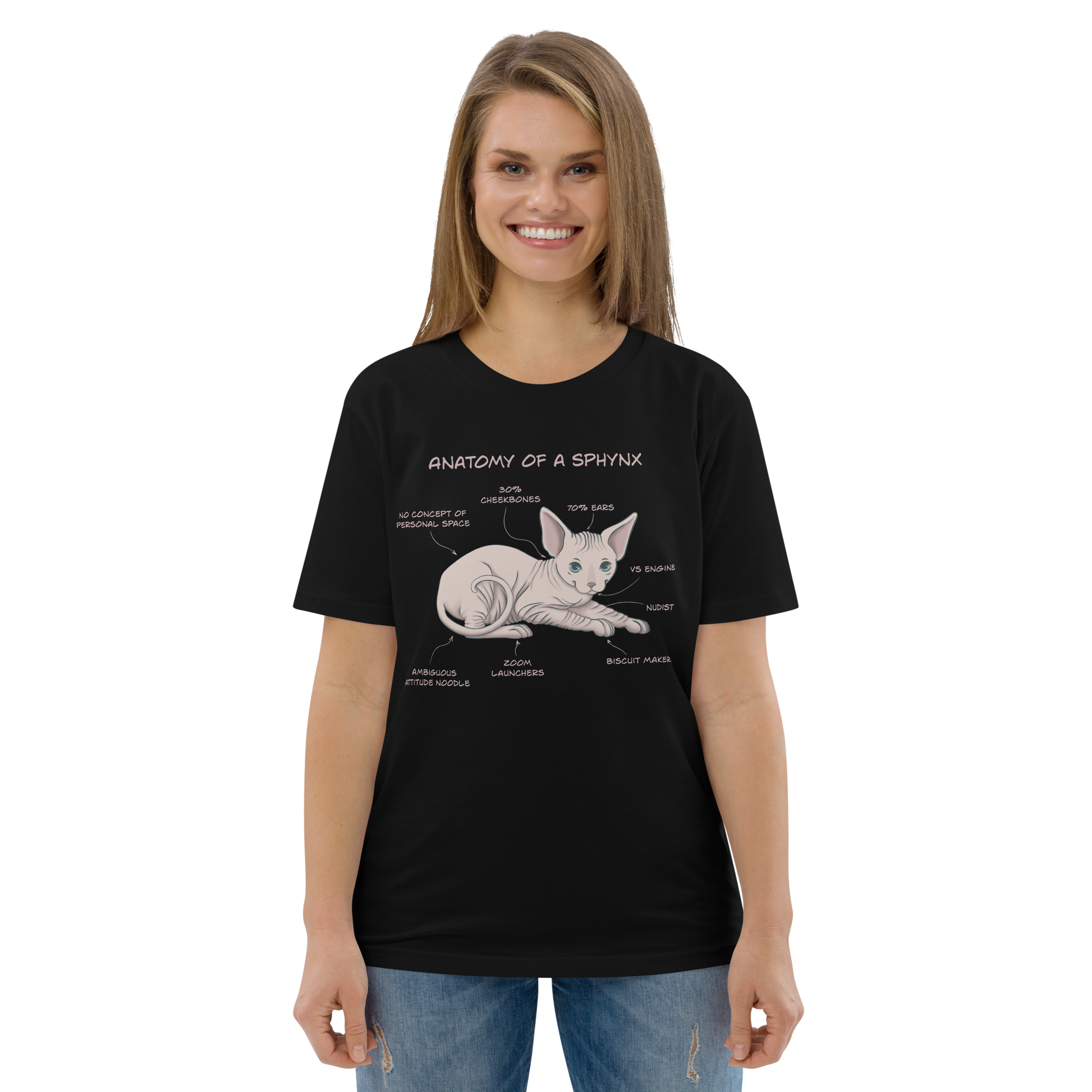"ANATOMY OF A SPHYNX" UNISEX ORGANIC TEE