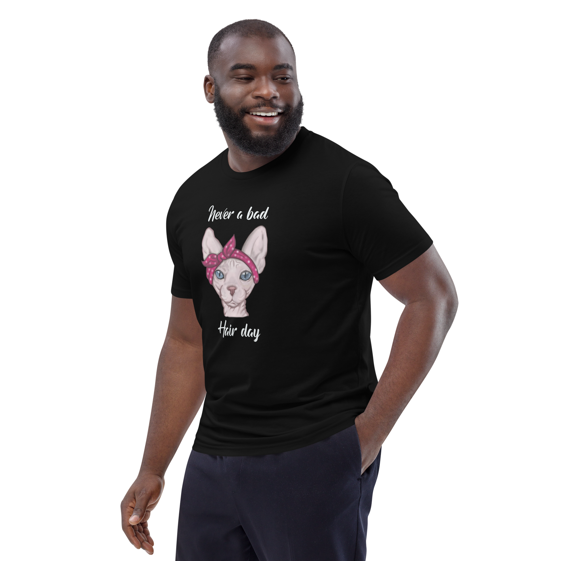 "NEVER A BAD HAIR DAY" UNISEX ECO TEE