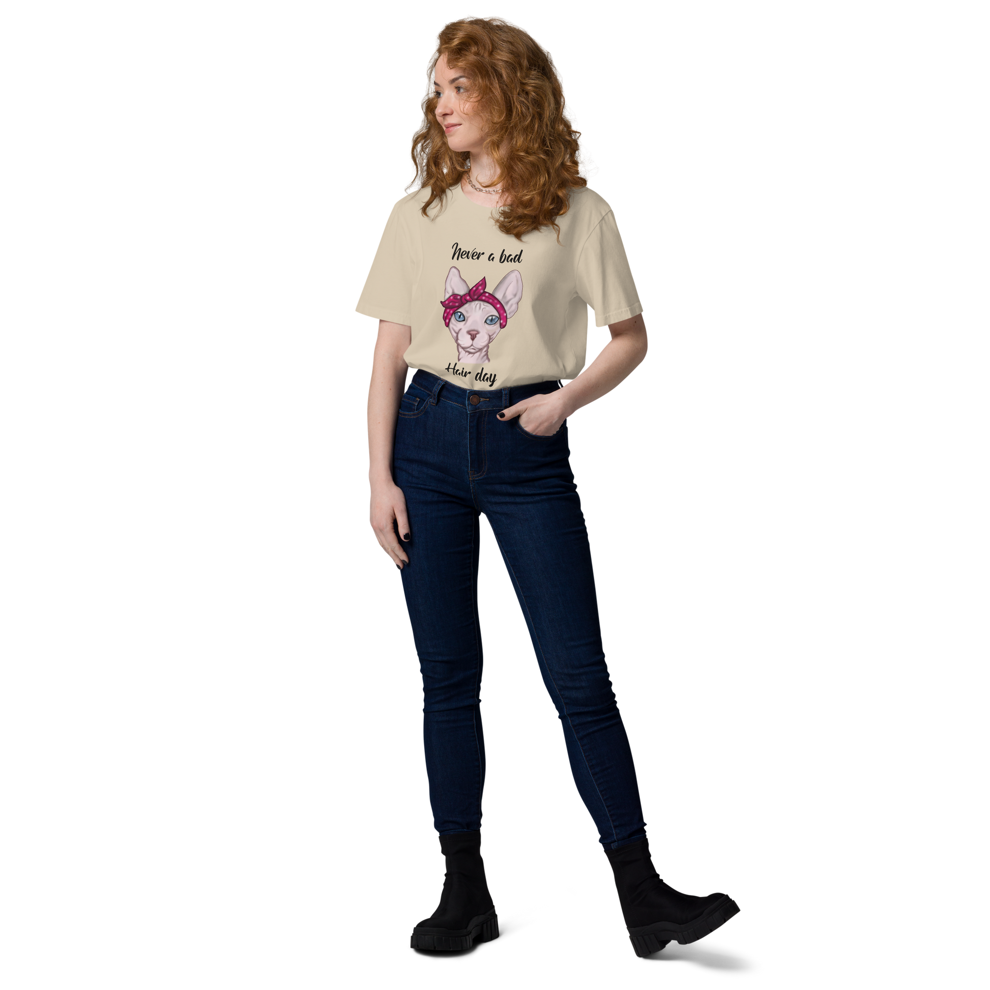 "NEVER A BAD HAIR DAY" UNISEX ECO TEE