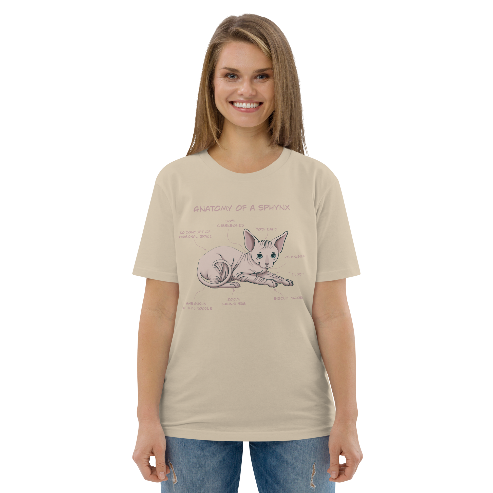 "ANATOMY OF A SPHYNX" UNISEX ORGANIC TEE