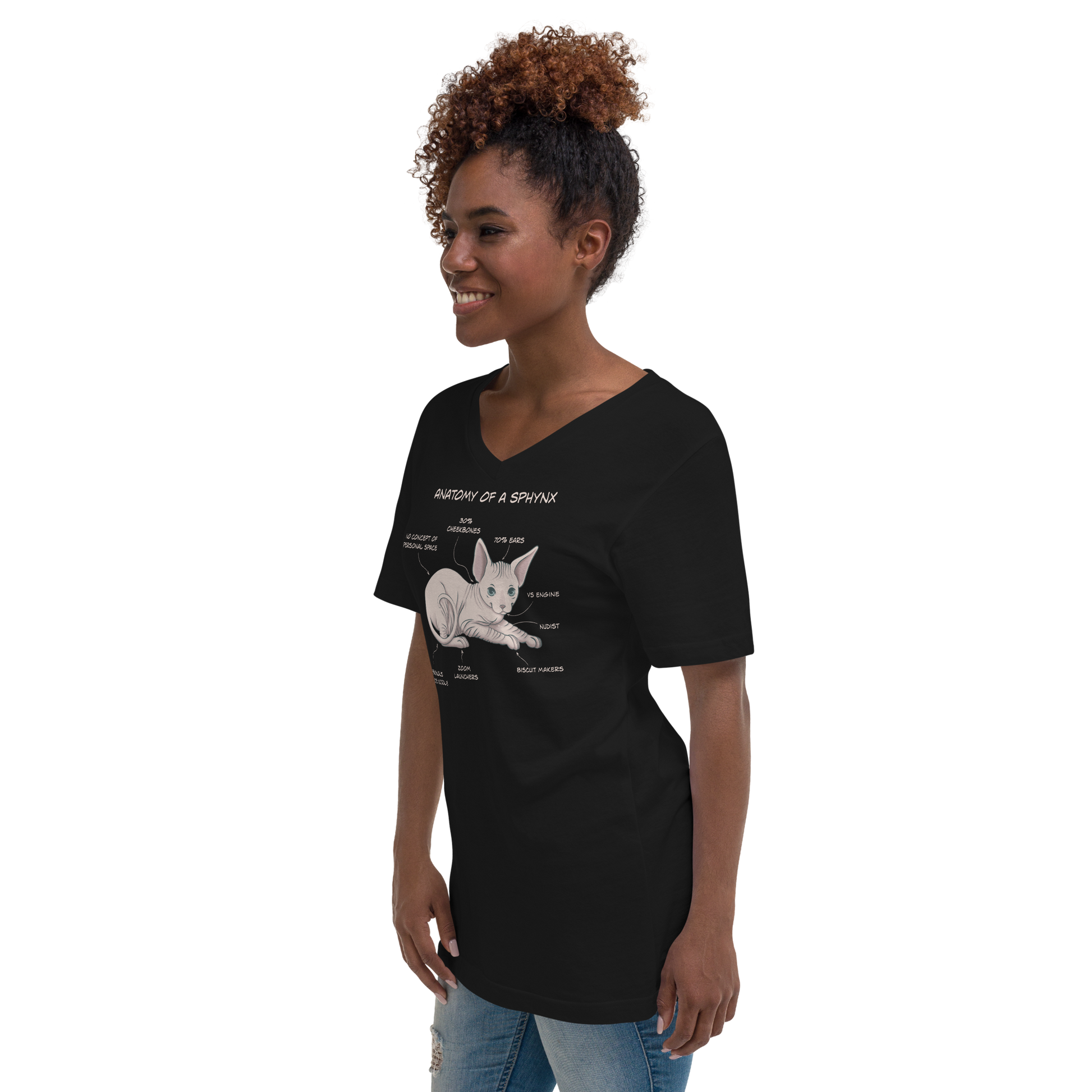"ANATOMY OF A SPHYNX" WOMAN'S V-NECK TEE