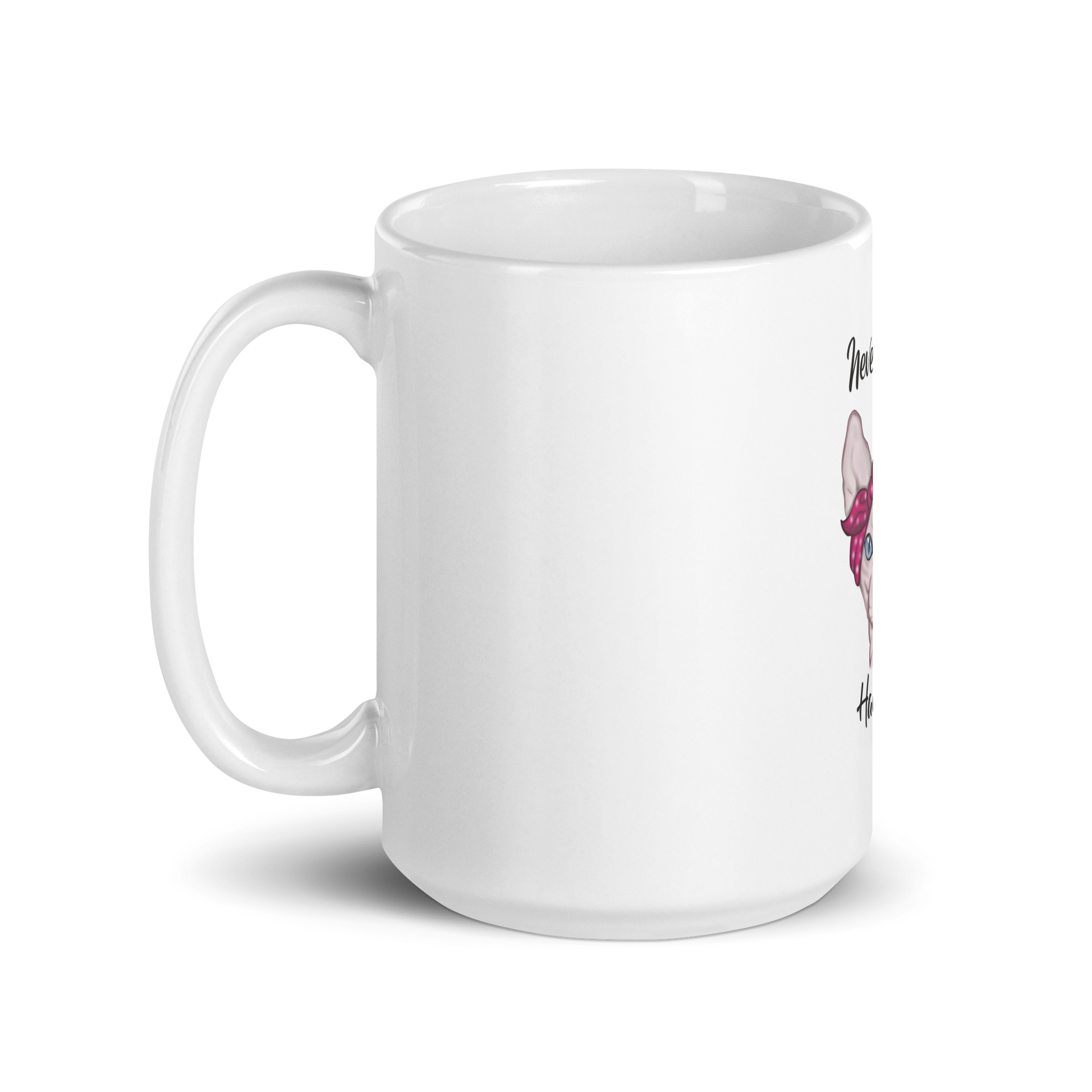 "NEVER A BAD HAIR DAY" SPHYNX COFFEE MUG