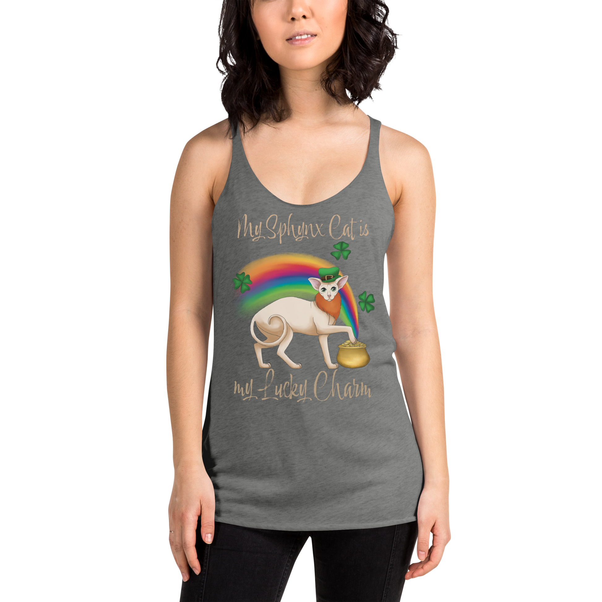 "MY SPHYNX CAT IS MY LUCKY CHARM" TANK
