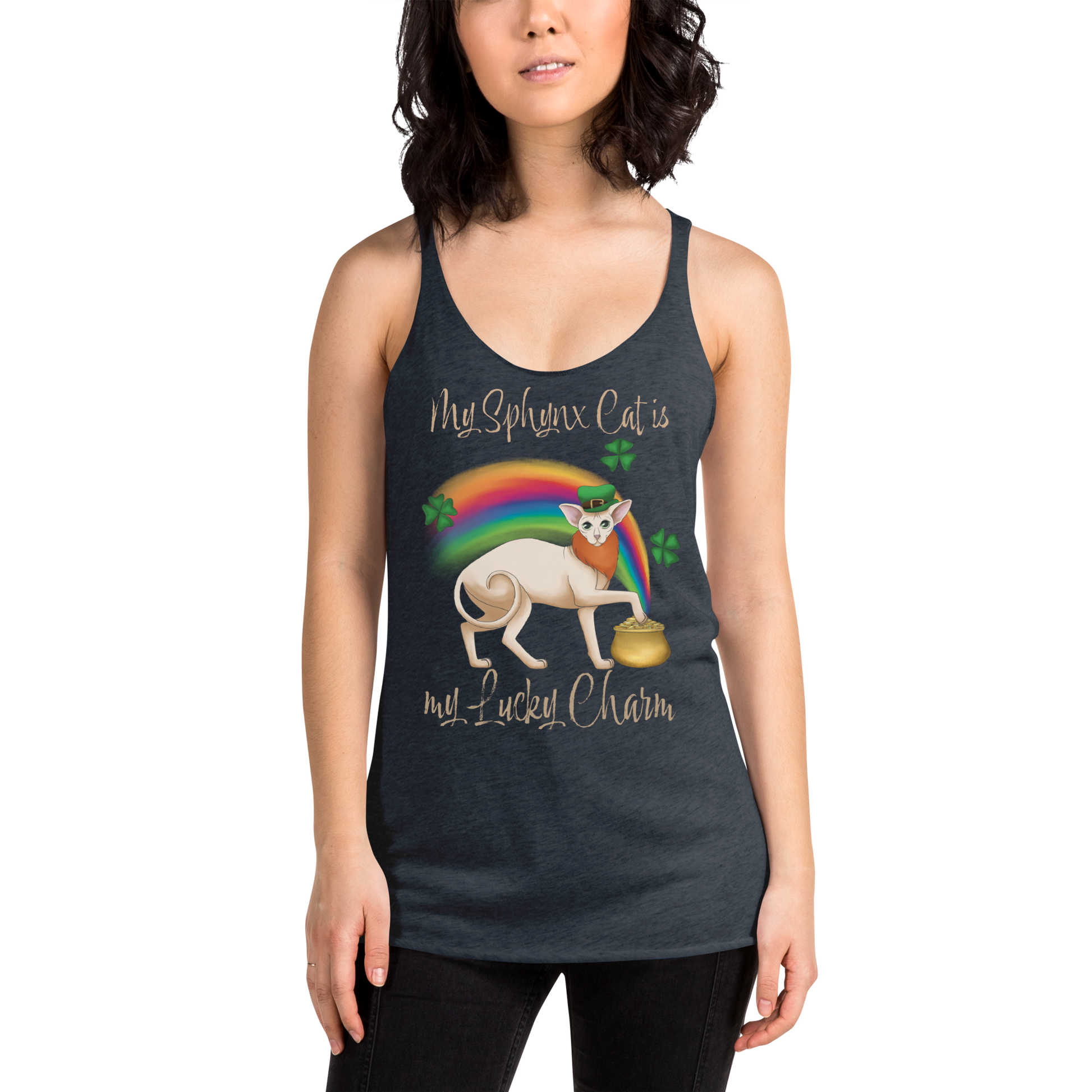 "MY SPHYNX CAT IS MY LUCKY CHARM" TANK