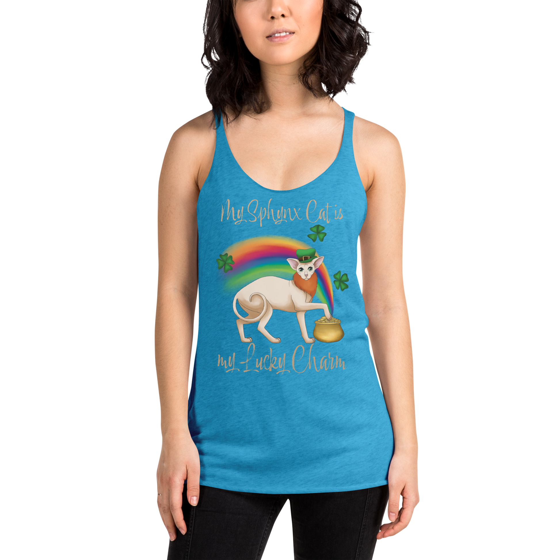 "MY SPHYNX CAT IS MY LUCKY CHARM" TANK